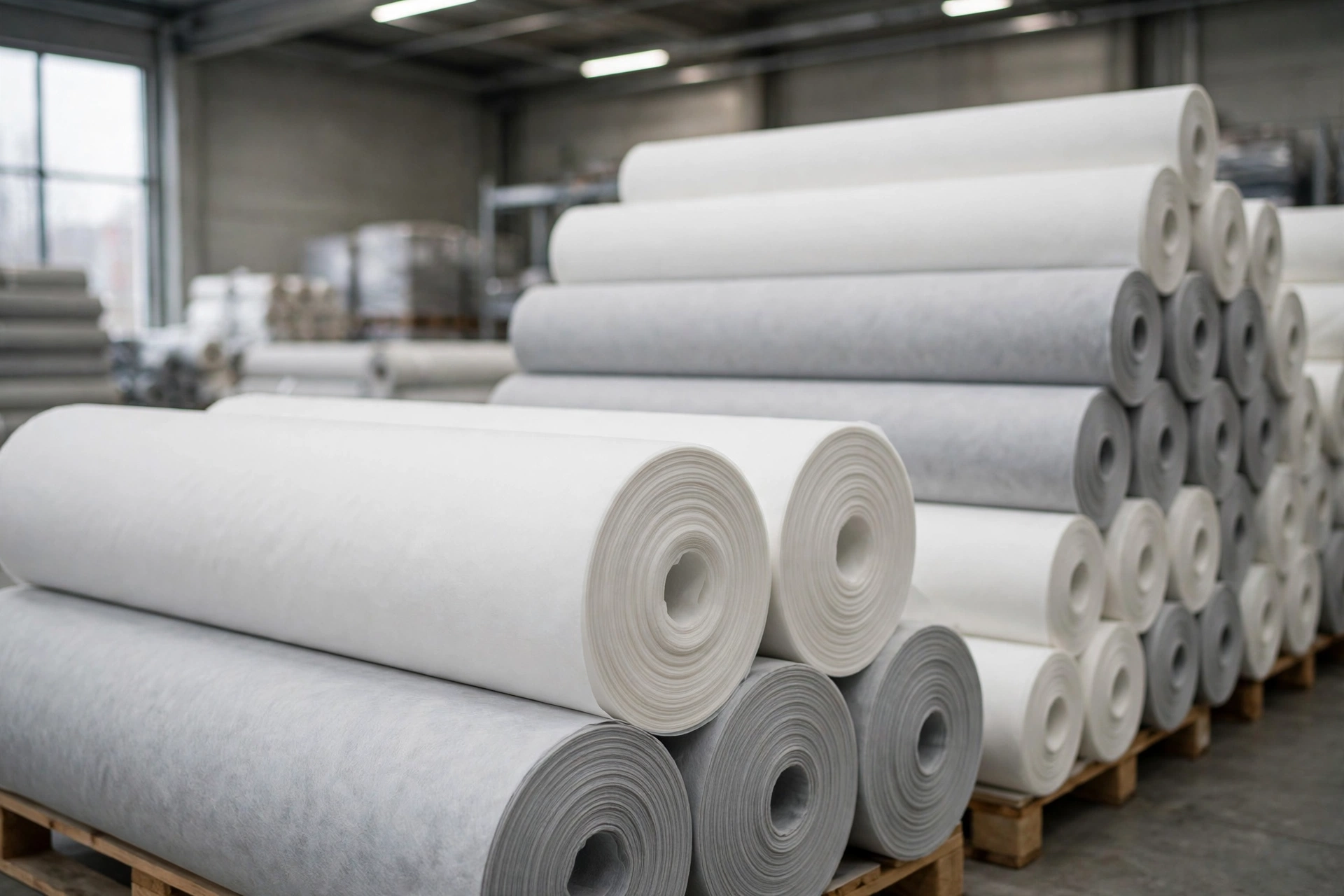 Rolls of non-woven fabric
