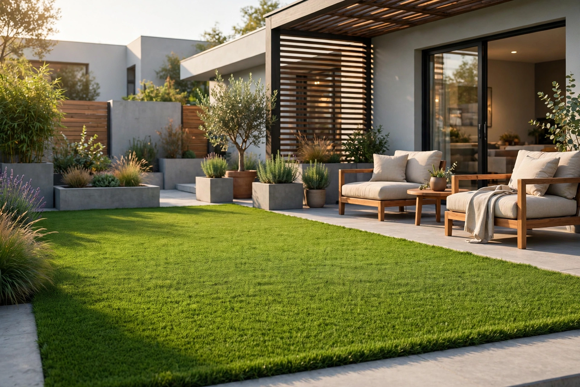 Artificial grass lawn
